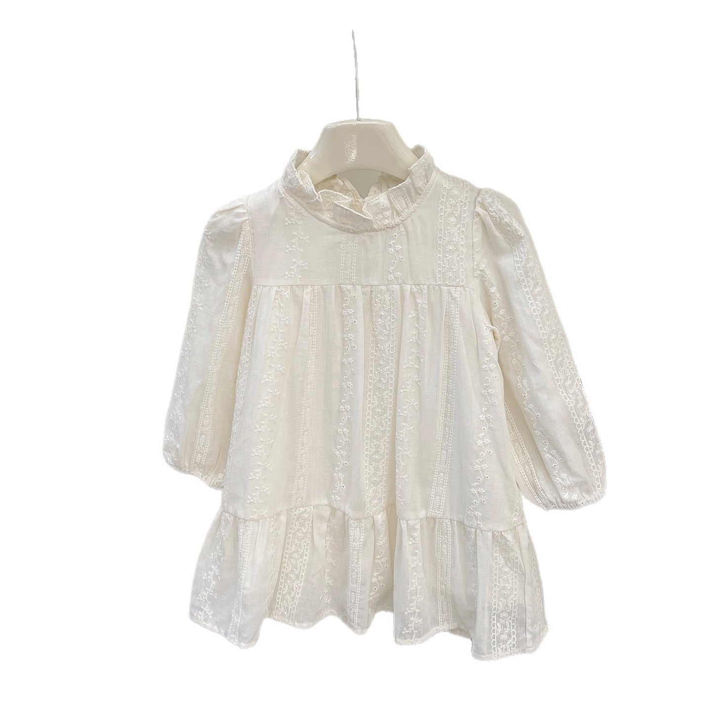 Spring and Autumn Girls' Dress, New Embroidered Flower Long Sleeve Versatile Princess Dress for Drop Shipping