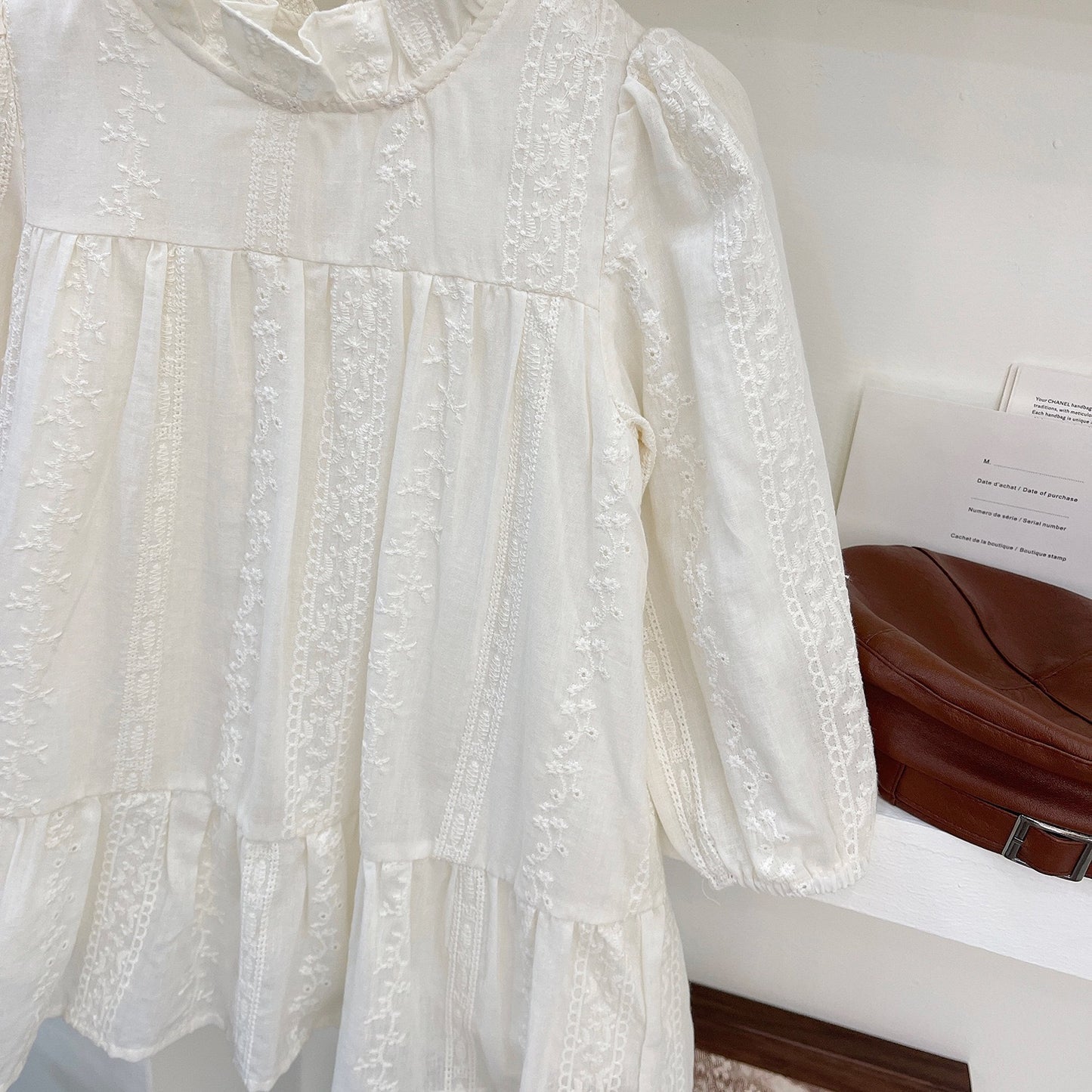 Spring and Autumn Girls' Dress, New Embroidered Flower Long Sleeve Versatile Princess Dress for  Drop Shipping